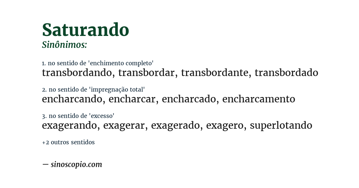 Sinônimo de saturando