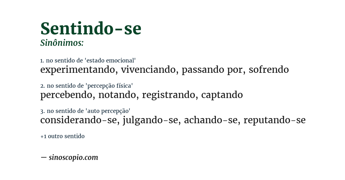 Sinônimo de sentindo-se
