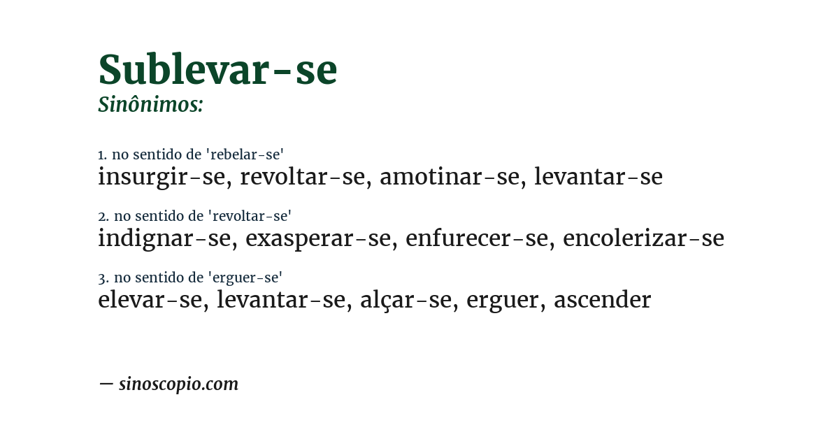 Sinônimo de sublevar-se
