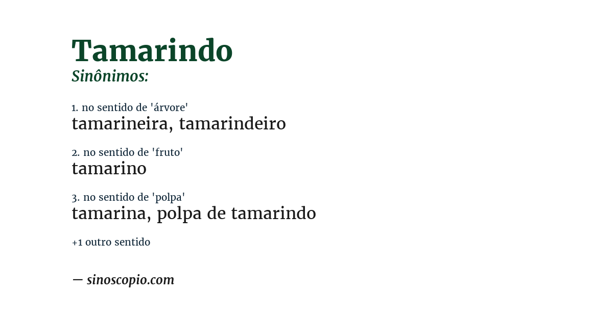 Sinônimo de tamarindo