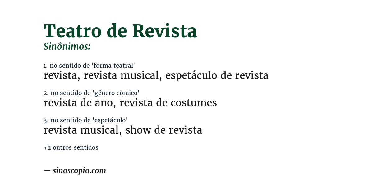Sinônimo de teatro de revista