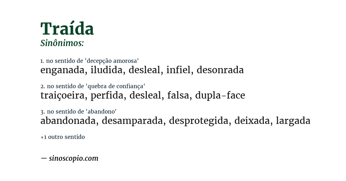 Sinônimo de traída
