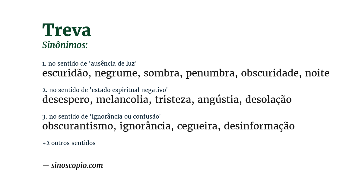 Sinônimo de treva