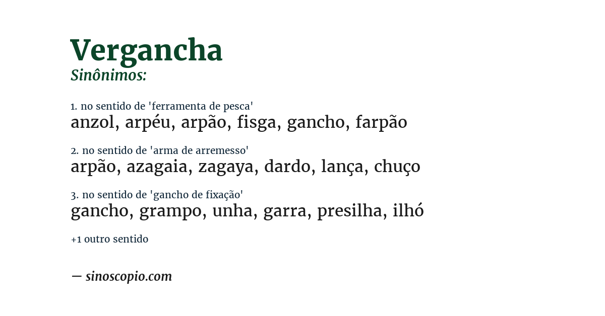 Sinônimo de vergancha