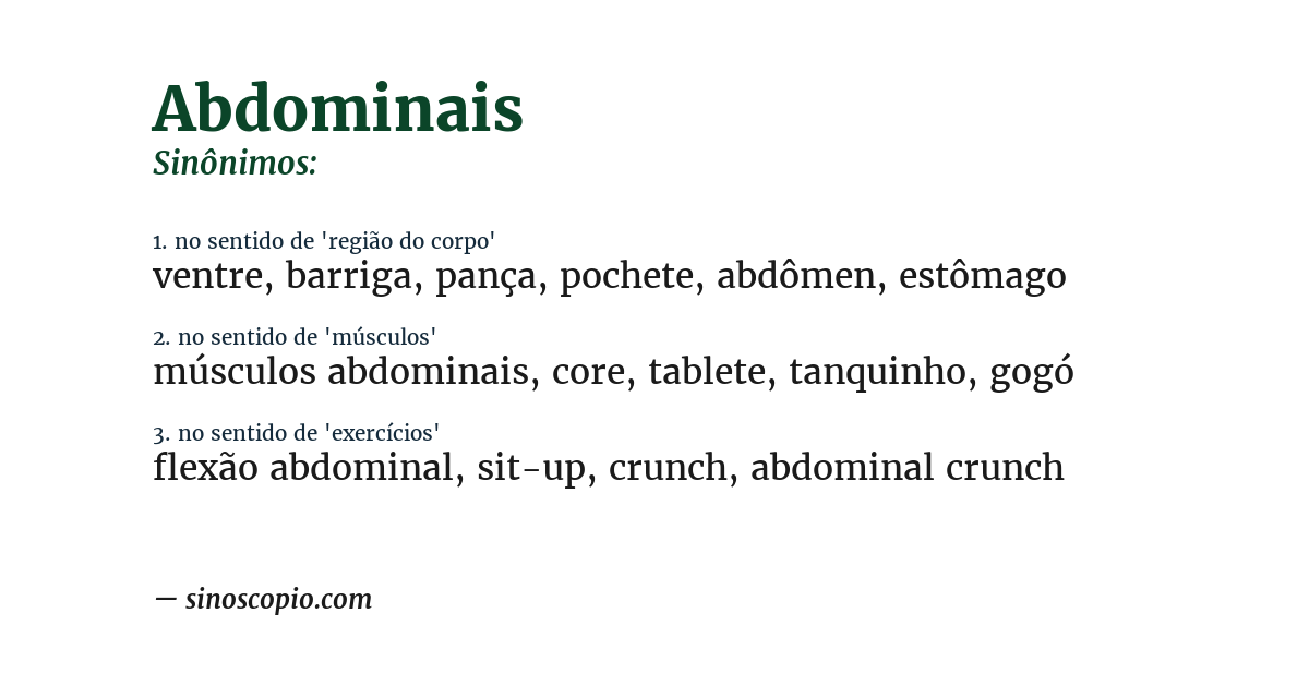 Sinônimo de abdominais