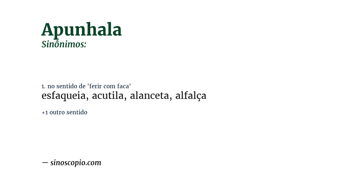 Sinônimo de apunhala