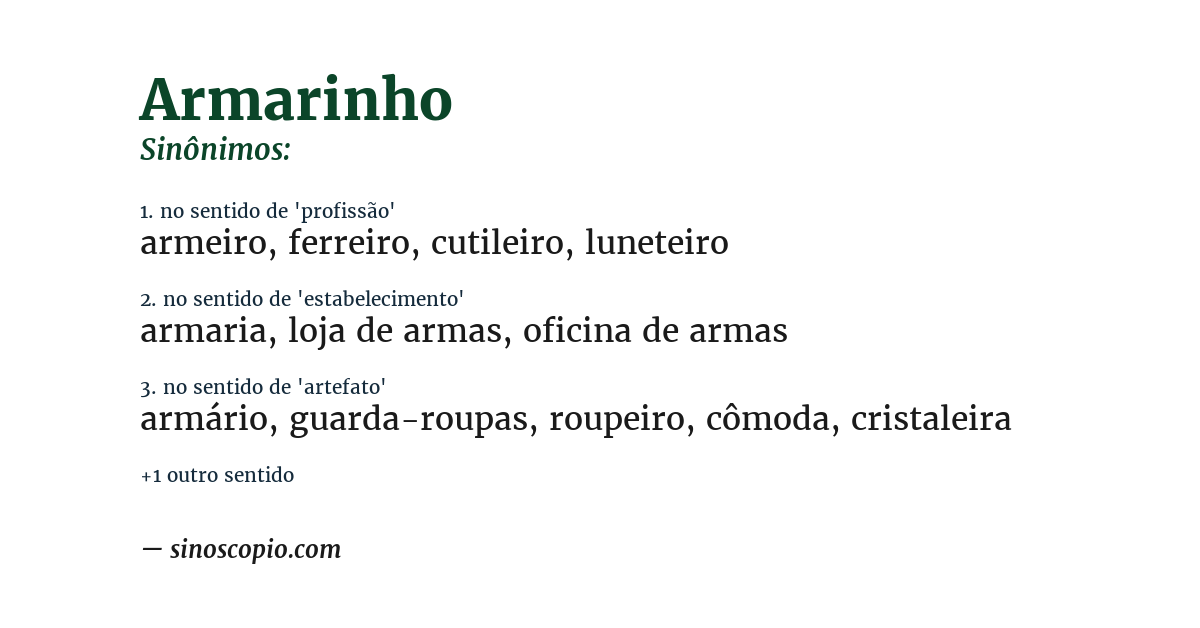 Sinônimo de armarinho