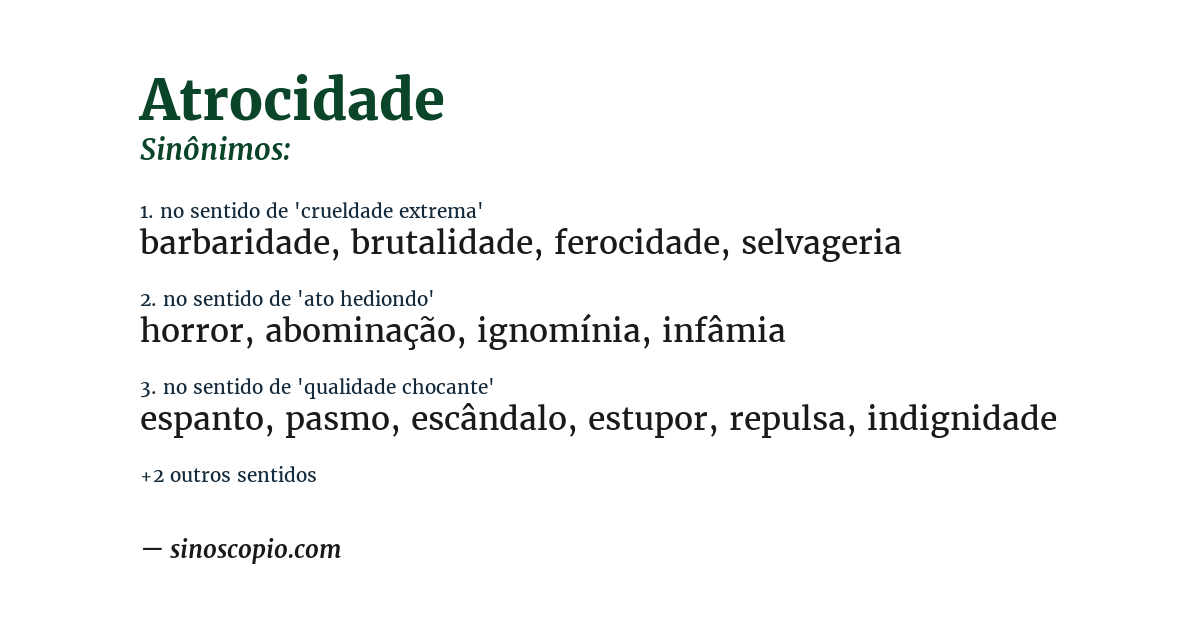 Sinônimo de atrocidade