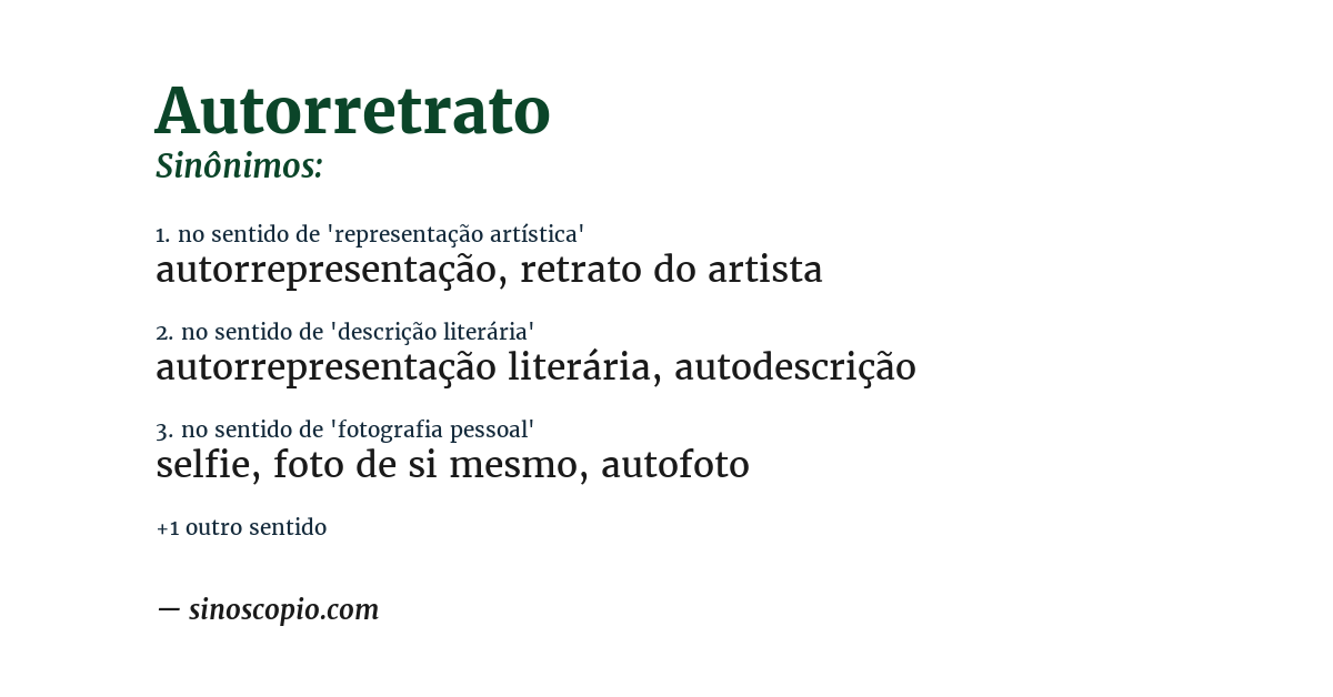 Sinônimo de autorretrato