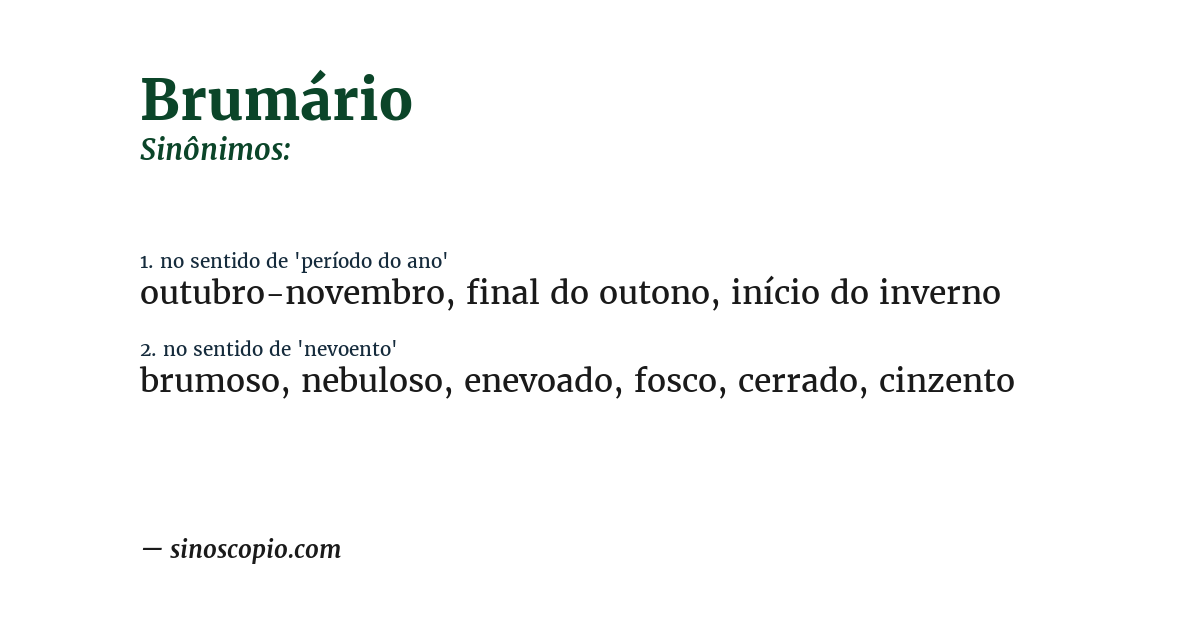 Sinônimo de brumário