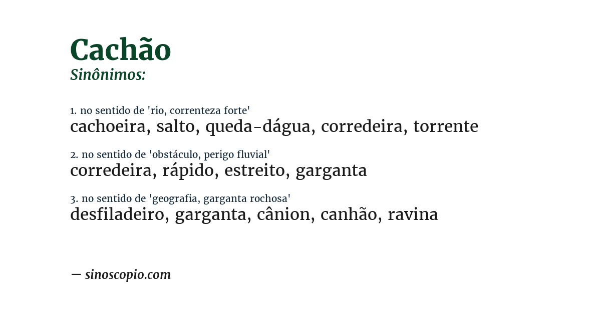 Sinônimo de cachão