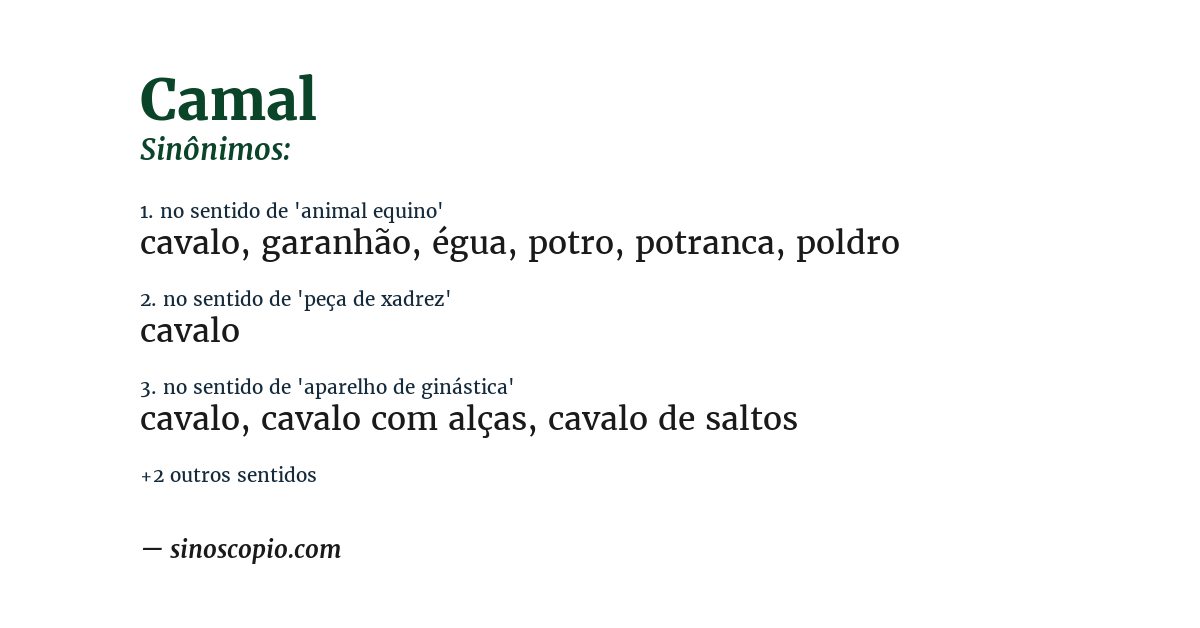 Sinônimo de camal