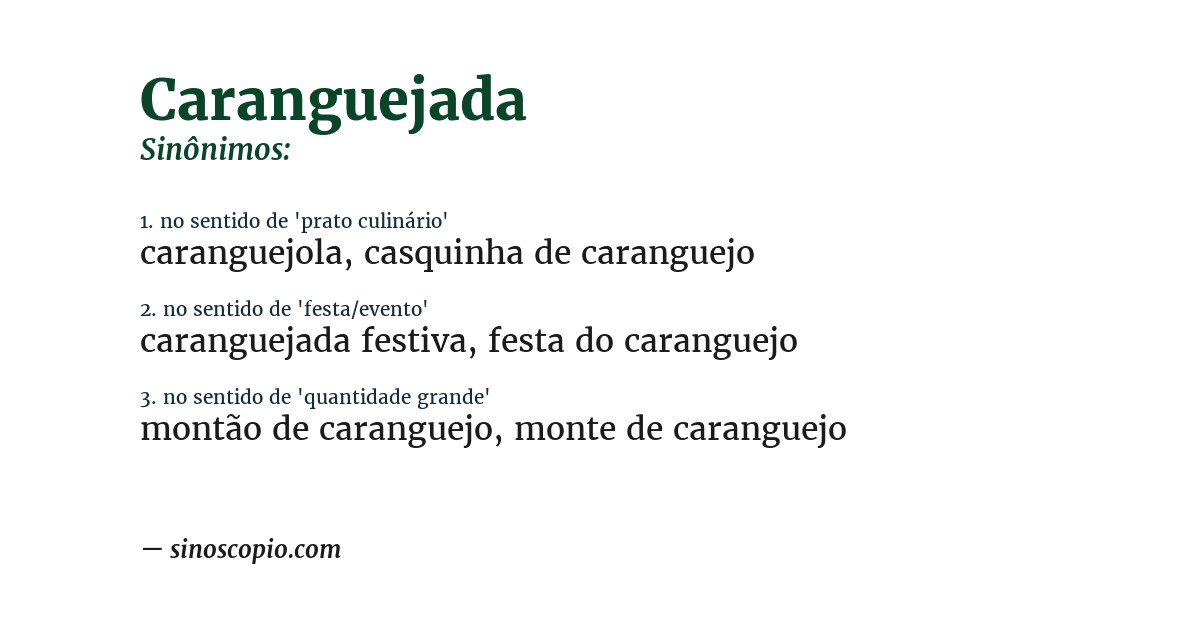 Sinônimo de caranguejada