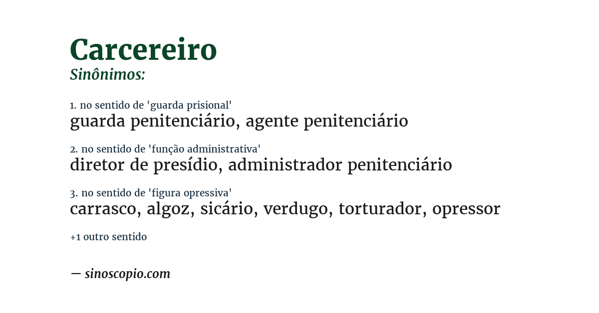 Sinônimo de carcereiro