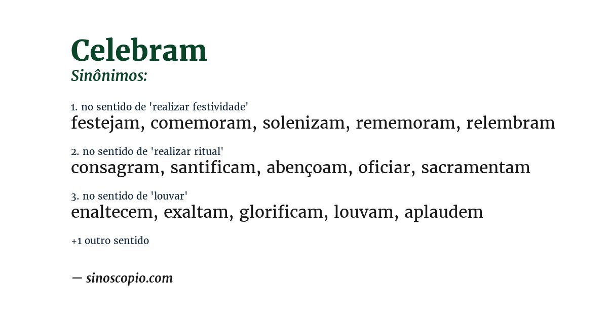 Sinônimo de celebram