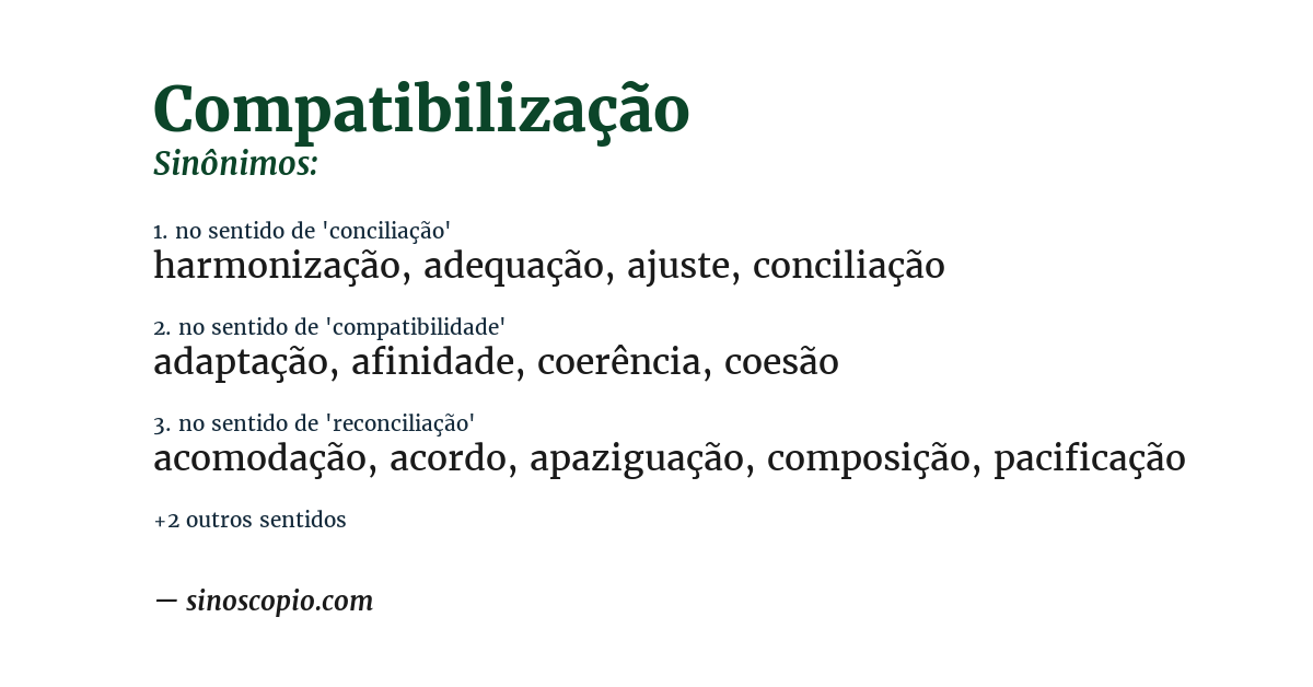 Sinônimo de compatibilização