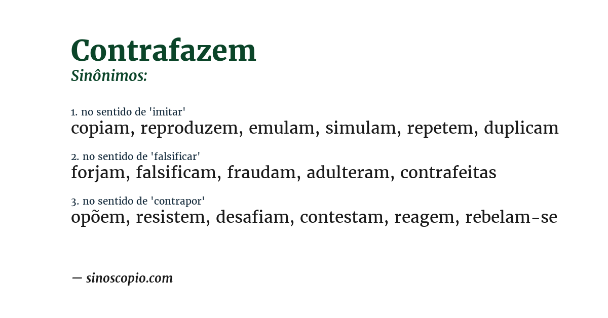Sinônimo de contrafazem