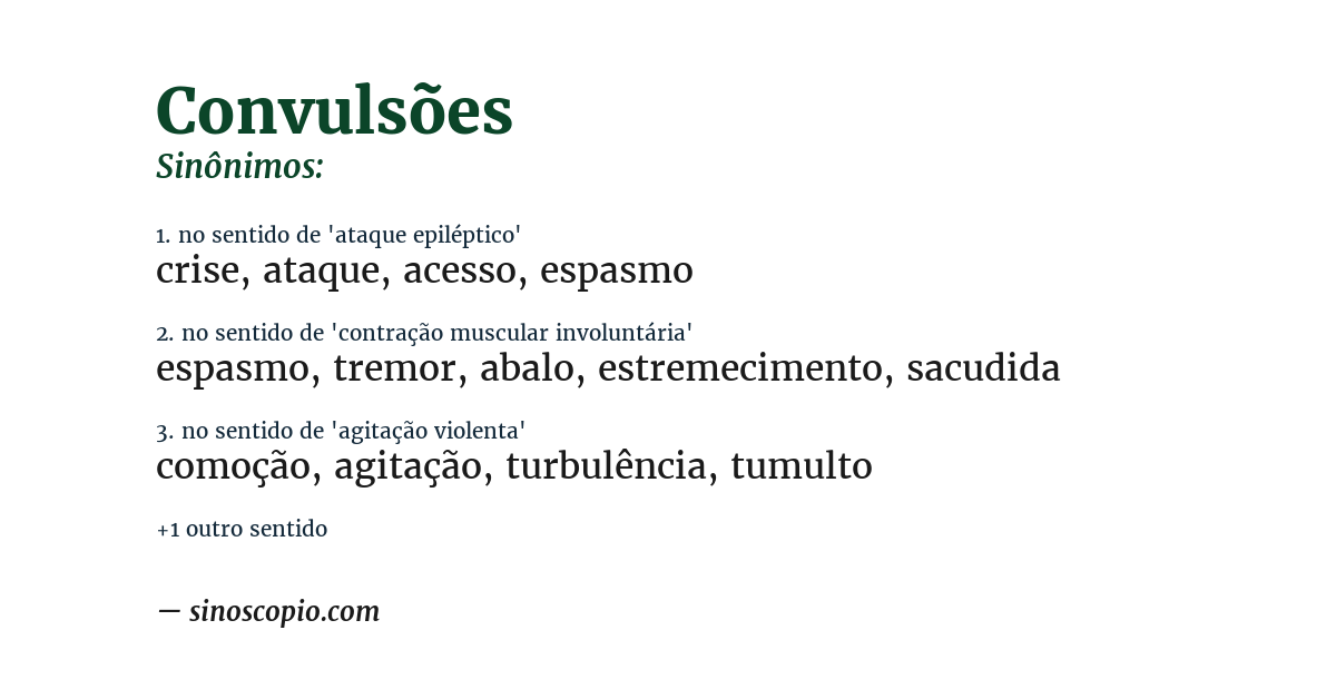 Sinônimo de convulsões