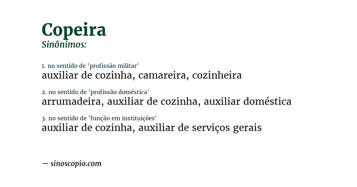 Sinônimo de copeira