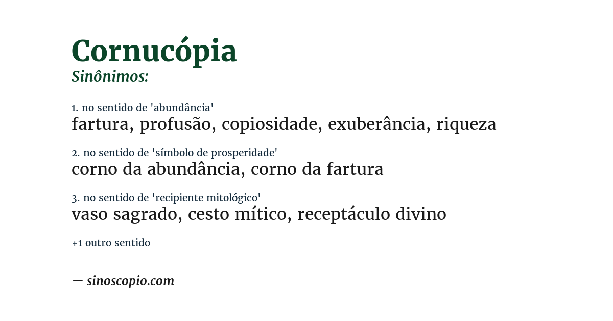 Sinônimo de cornucópia