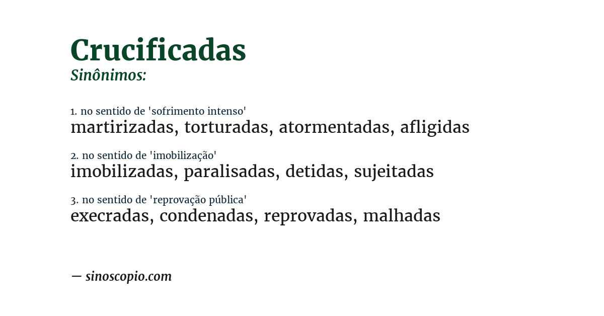 Sinônimo de crucificadas