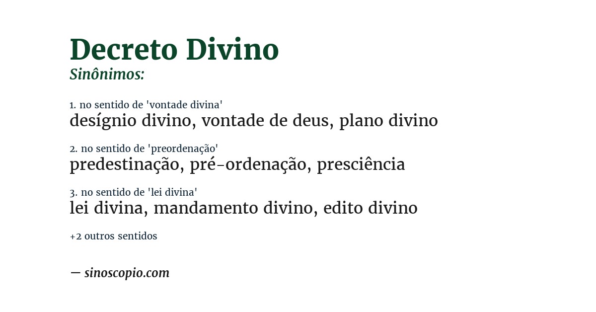 Sinônimo de decreto divino