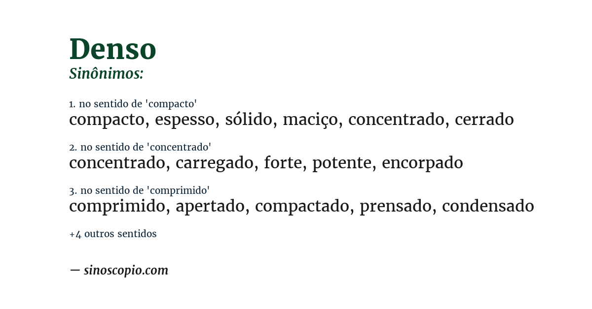 Sinônimo de denso