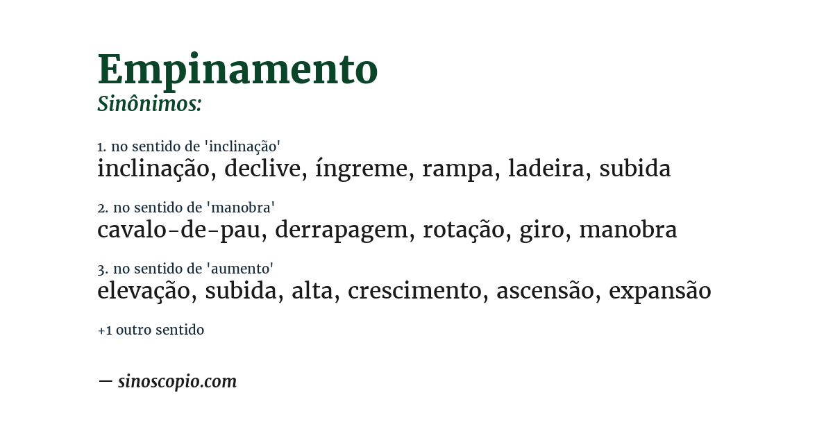 Sinônimo de empinamento