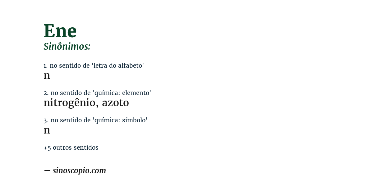 Sinônimo de ene
