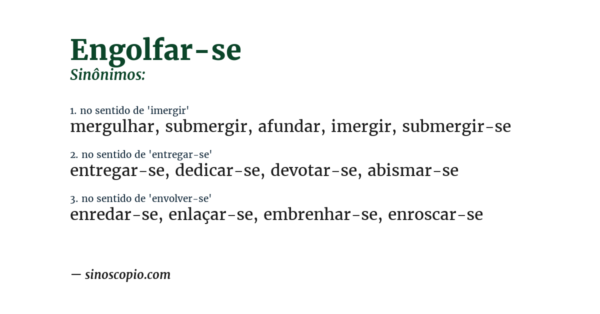 Sinônimo de engolfar-se