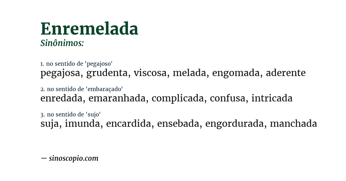 Sinônimo de enremelada