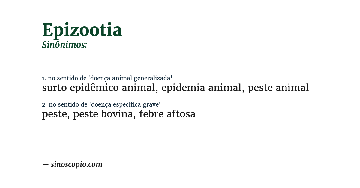Sinônimo de epizootia