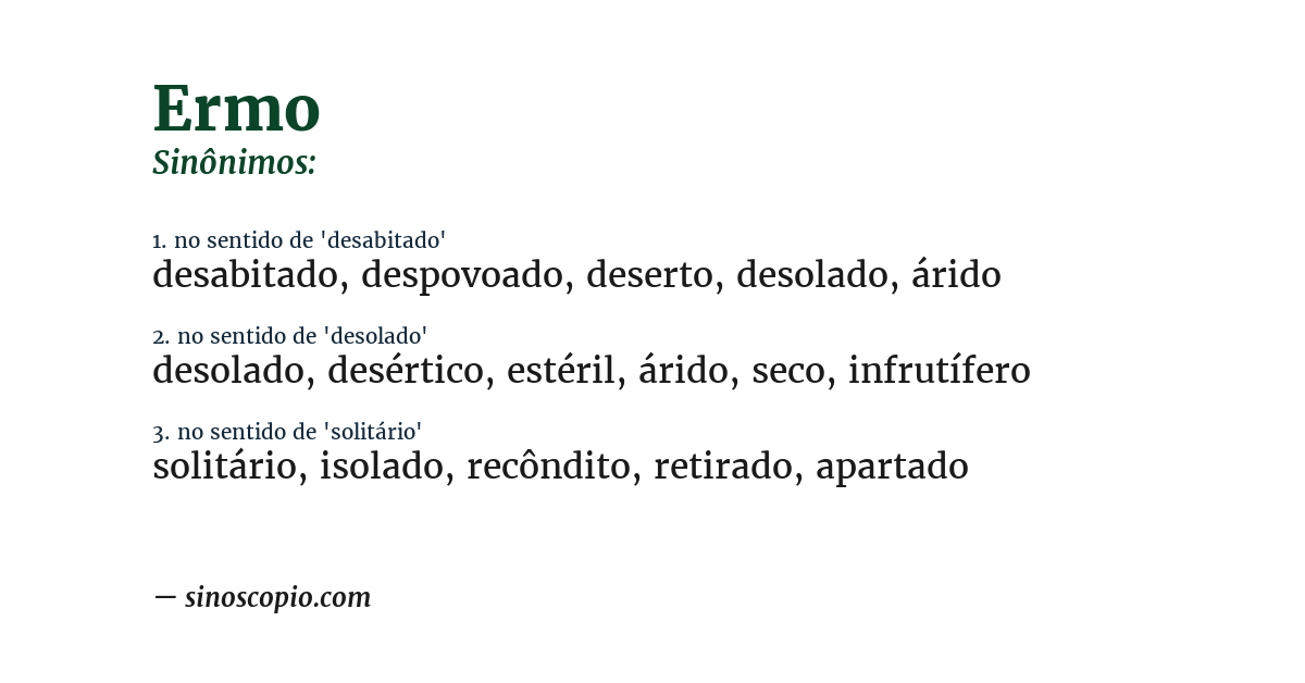 Sinônimo de ermo