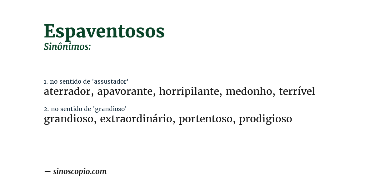 Sinônimo de espaventosos