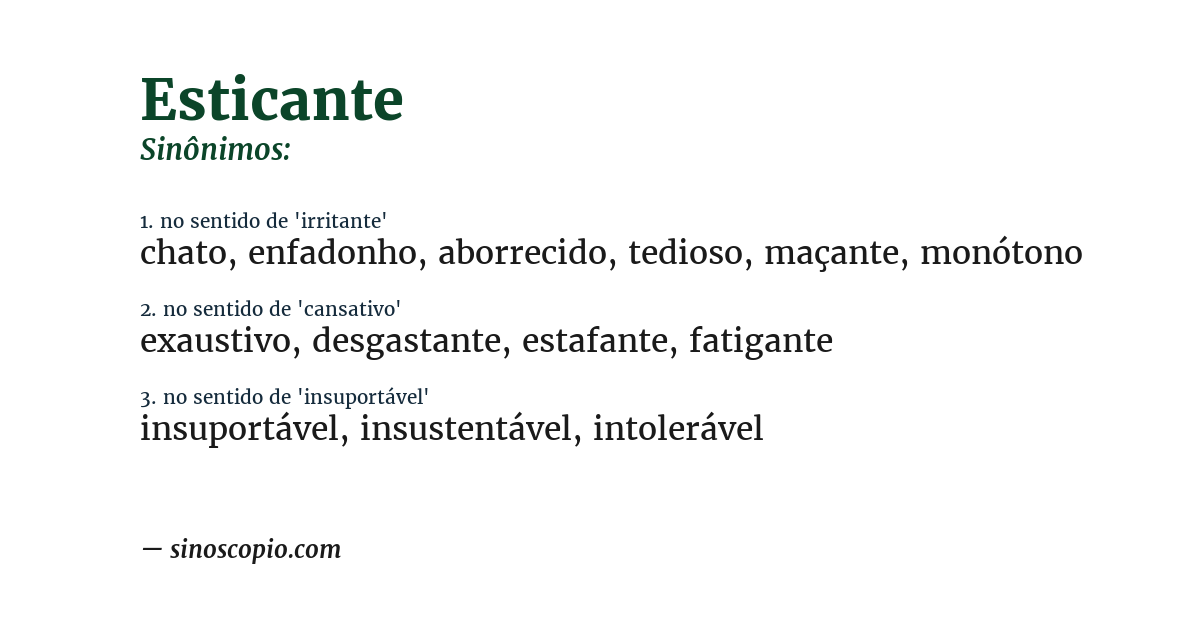 Sinônimo de esticante
