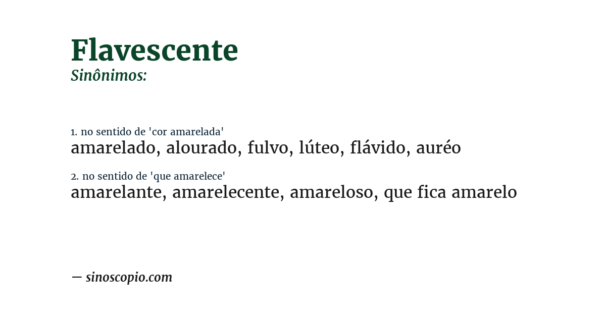 Sinônimo de flavescente