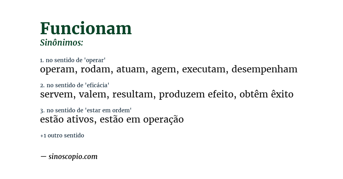 Sinônimo de funcionam