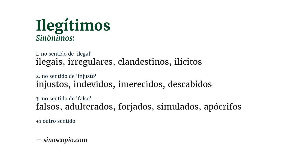 Sinônimo de ilegítimos