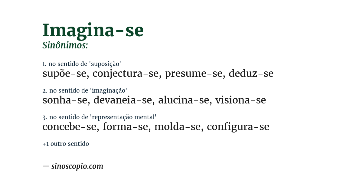 Sinônimo de imagina-se