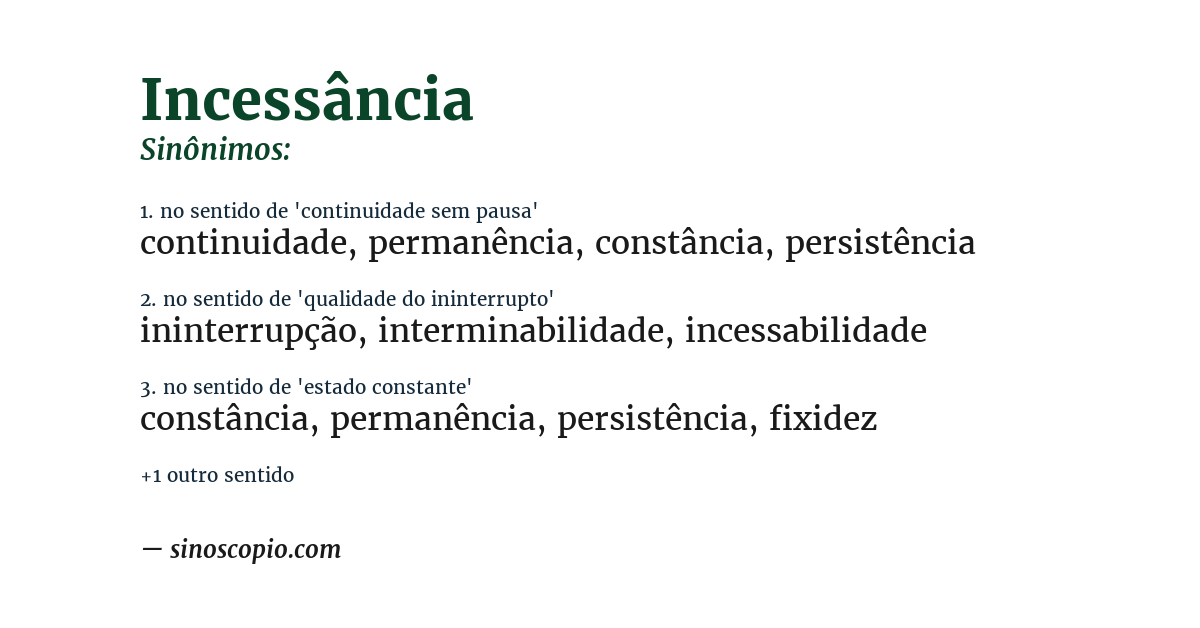 Sinônimo de incessância