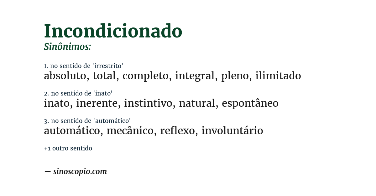 Sinônimo de incondicionado