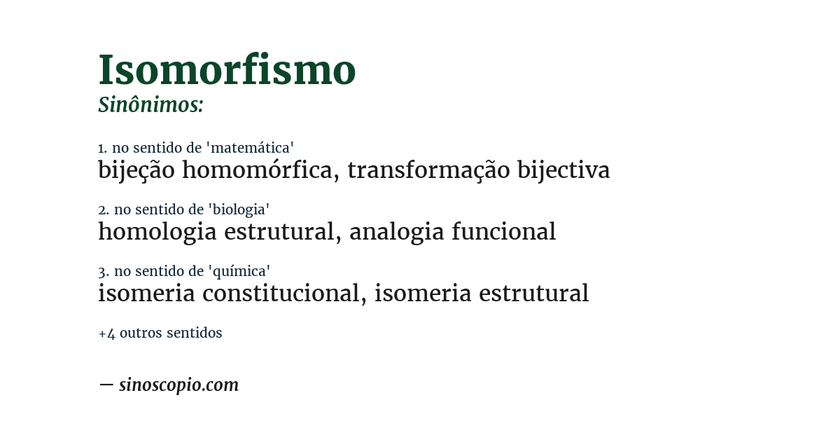 Sinônimo de isomorfismo