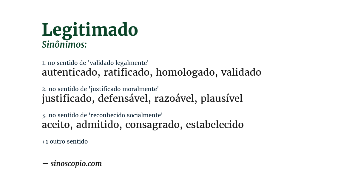 Sinônimo de legitimado