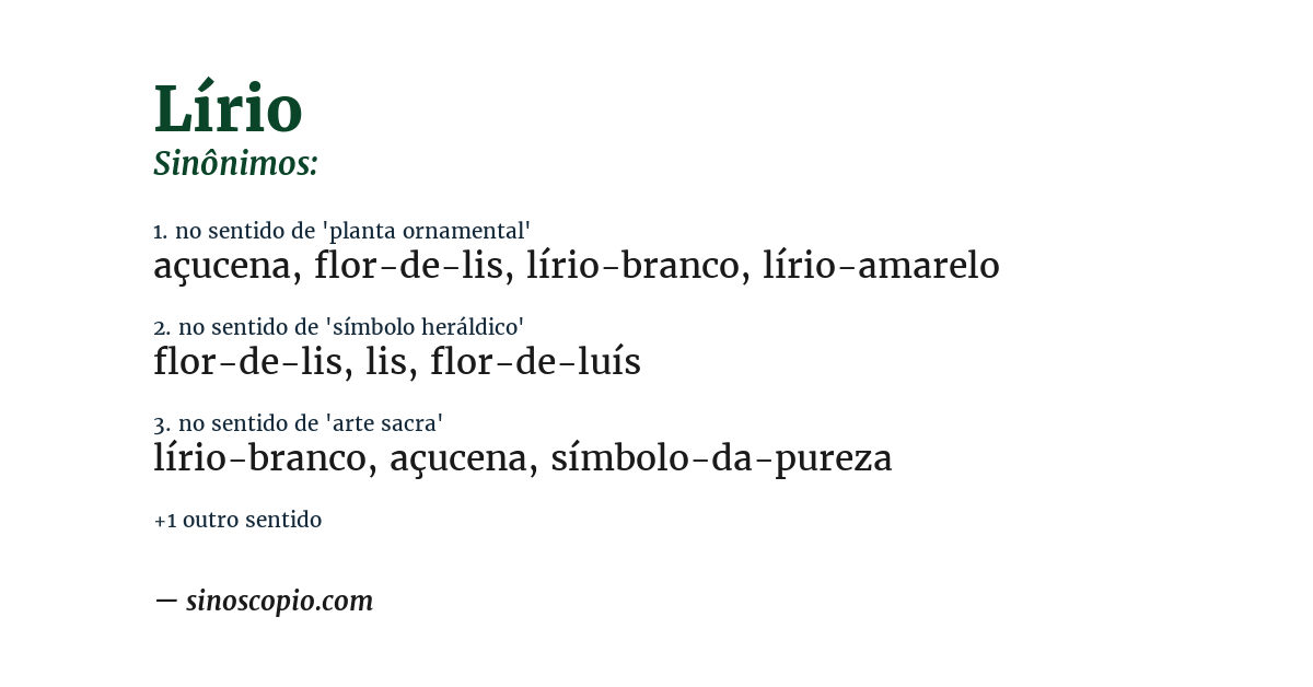 Sinônimo de lírio