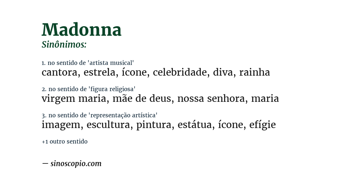 Sinônimo de madonna
