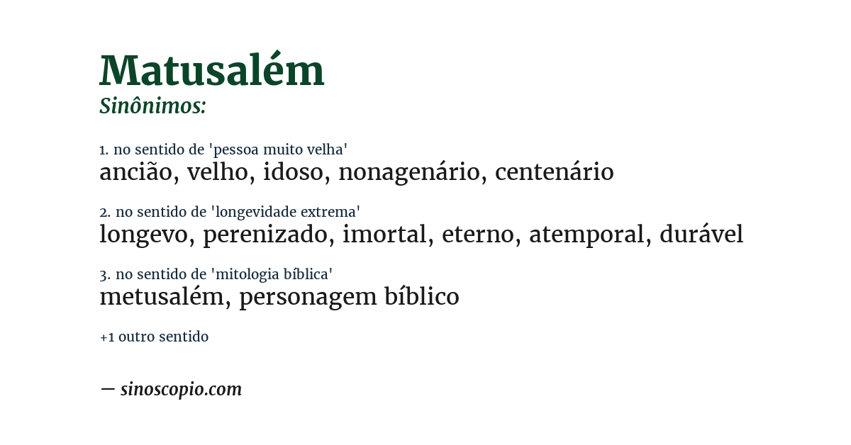 Sinônimo de matusalém