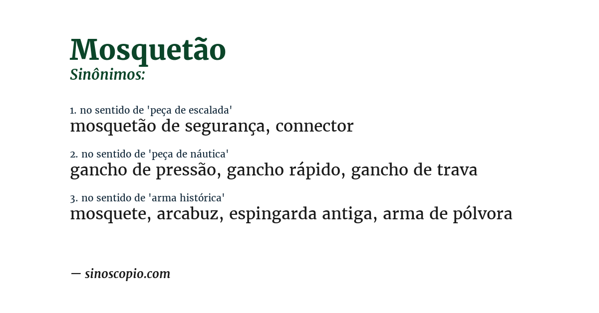 Sinônimo de mosquetão