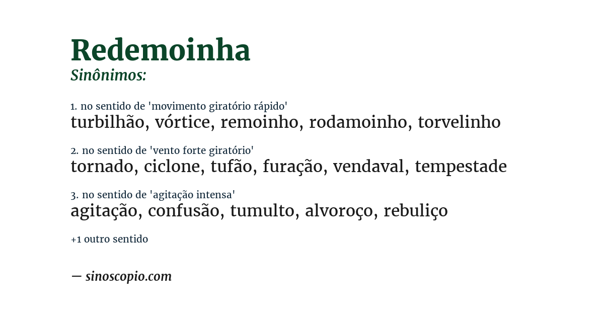 Sinônimo de redemoinha