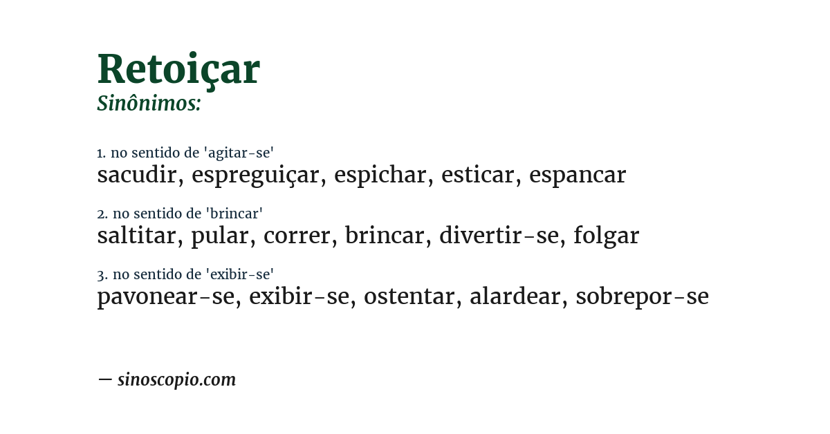 Sinônimo de retoiçar