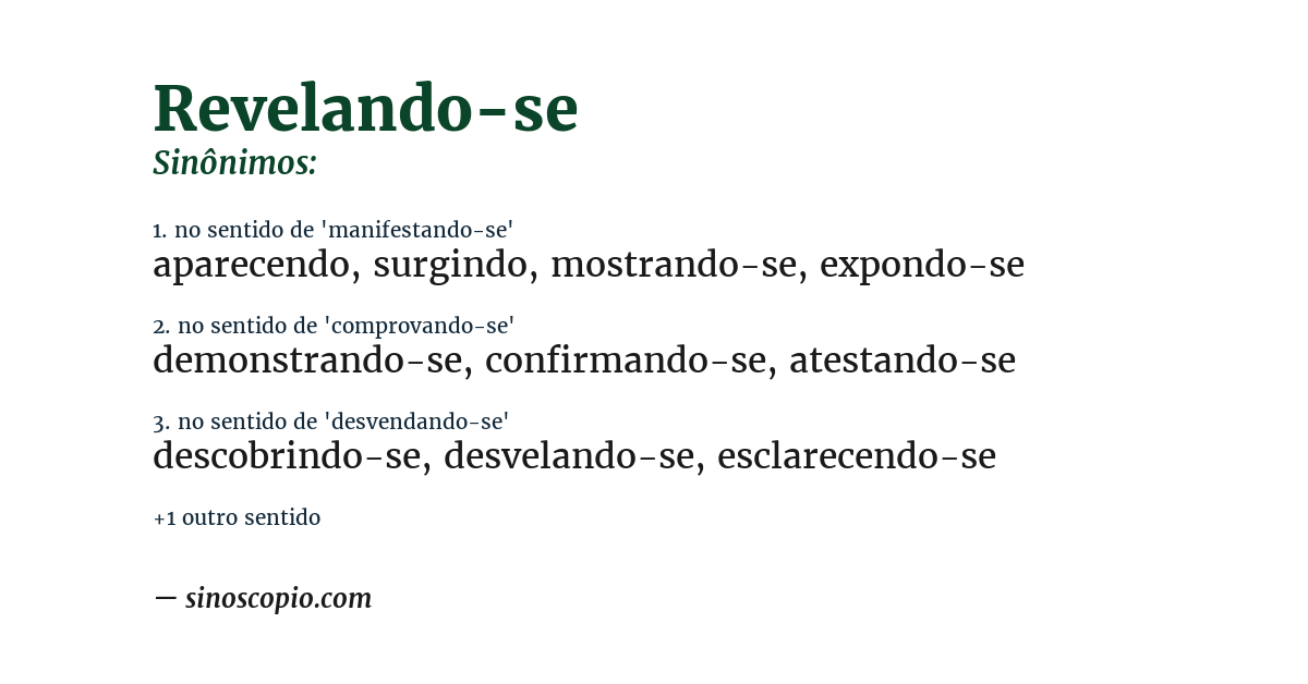 Sinônimo de revelando-se